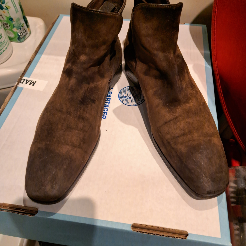 Prada Men's Dark Brown Suede Boots